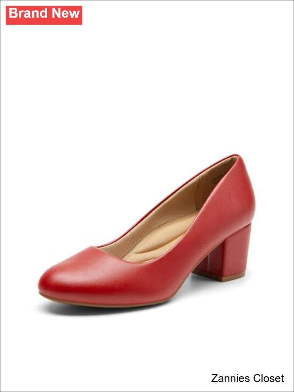 ✨ Women's Block Heel Pumps Square Toe Faux Leather Dress Shoes